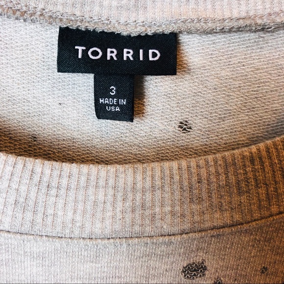 Torrid || Distressed Grayish Peplum Top Blouse - Picture 4 of 7